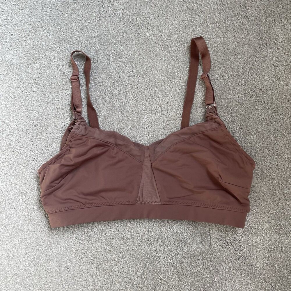 The Dairy Fairy Willow Nursing Bra Breastfeeding Supportive Comfort Brown Size M